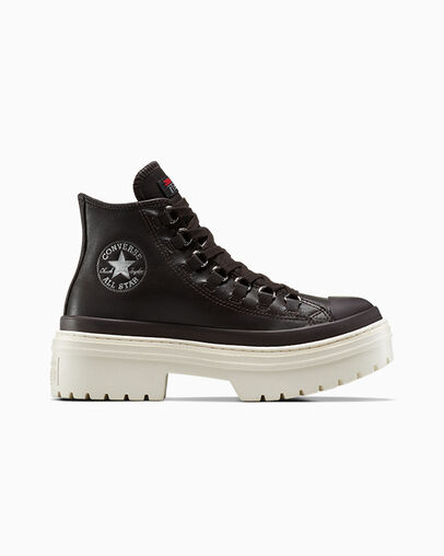 Chuck Taylor All Star Lugged Heel Platform Waterproof Leather Mudguard/Mudguard/Egret, Outer Side View