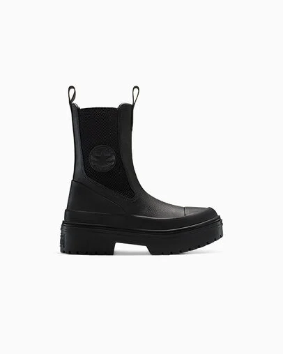 Chuck Taylor All Star Lugged Heel Chelsea Boot Black/Black/Black, Outer Side View