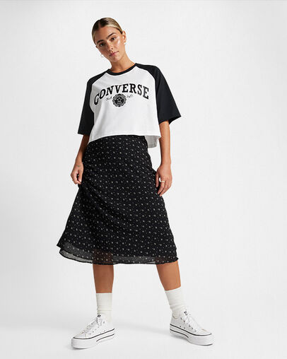 Retro Cropped T-Shirt White, Back View