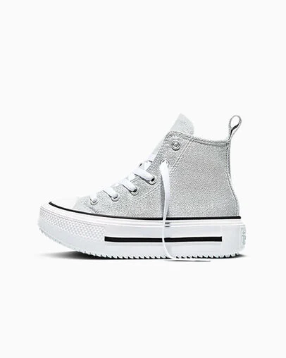 Chuck Taylor All Star Lift Double Stack Platform Shine Light Grey/Silver/White, Inner Side View