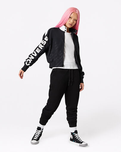 VLTG Warm Up Jacket Converse Black, Full Body View
