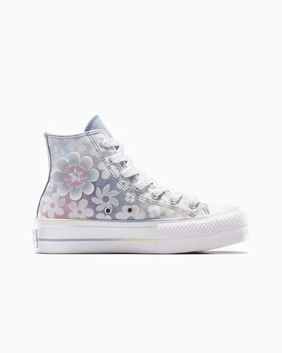 Chuck Taylor All Star Lift Platform Gradient Flowers Wet Stone/Orchid Dust, Outer Side View