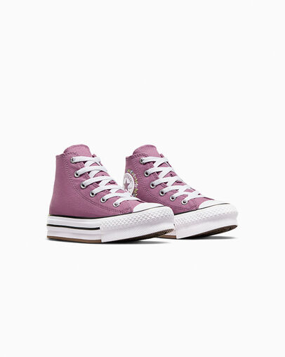 Chuck Taylor All Star EVA Lift Platform Feline Florals Dreamy Dahlia/White/Black, Top and Side View