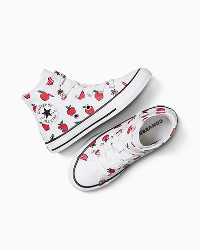 Chuck Taylor All Star Easy-On Allover Apples White/Red/Black, Angled View