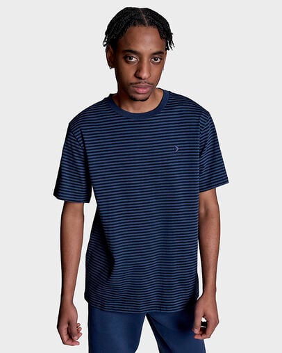 Feeder Stripe T-Shirt Black/Navy Combo, Back View