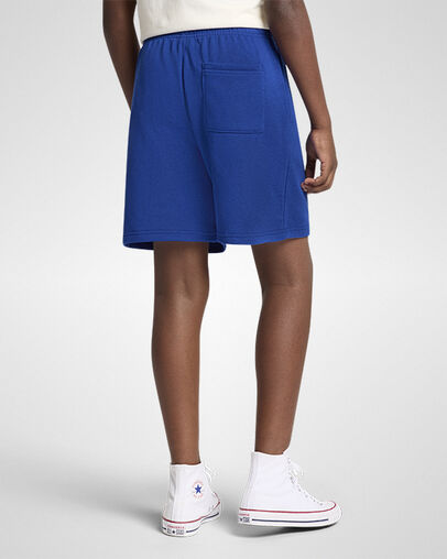 Embroidered Chuck Taylor Patch French Terry Shorts Converse Blue, Back View