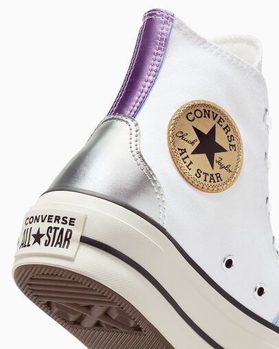 Converse All Star Lift Y2K Chrome White/Silver/Gold, Detail Angle View