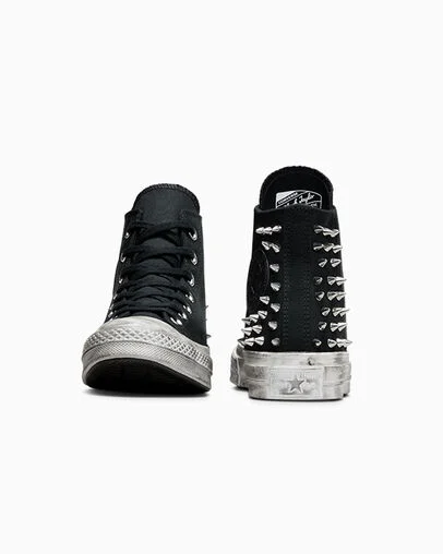 Chuck 70 Studded Black/White/Black, Heel View