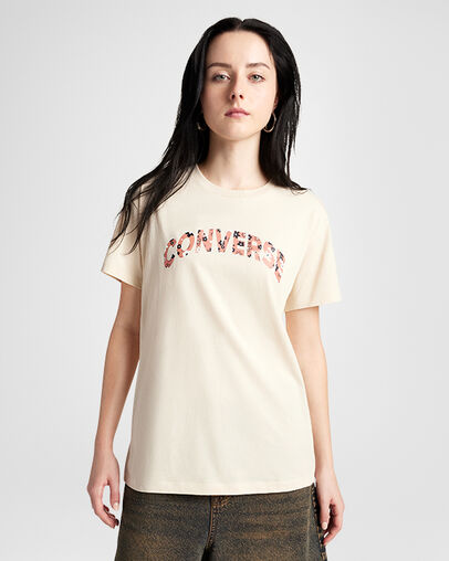 Relaxed Floral T-Shirt Light Dune, Front View