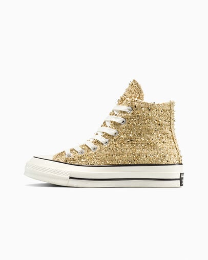 Chuck 70 Metallic Tweed Metallic Light Gold/White, Inner Side View