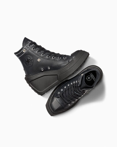 Converse x Martine Ali Chuck 70 De Luxe Wedge Black/Black/Black, Angled View