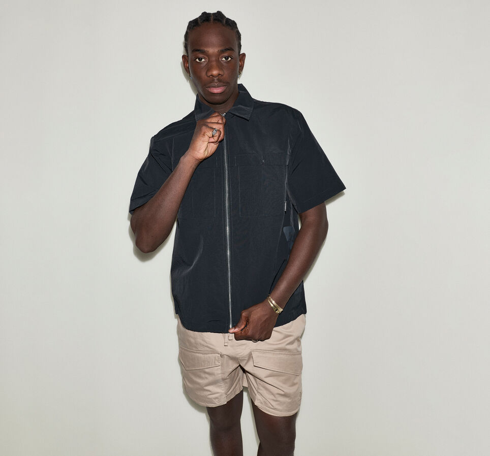 Utility Zip Short-Sleeve Shirt Converse Black
