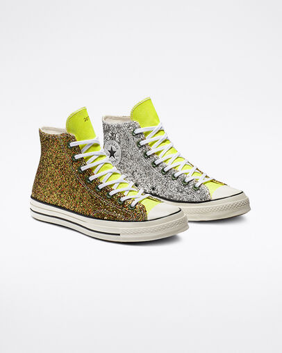 Converse x JW Anderson Glitter Chuck 70 High Top Gold/Silver/Egret