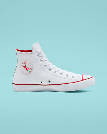 Seasonal Color Leather Chuck Taylor All Star White/Mouse/University Red
