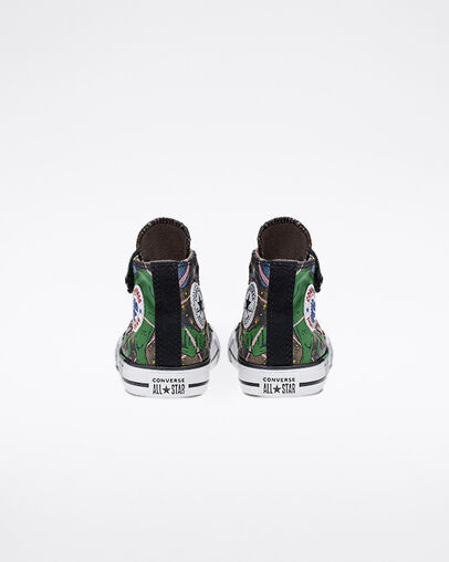 Chuck Taylor All Star Interstellar Dinos Hook and Loop High Top Mason Taupe/Bold Kiwi/Black