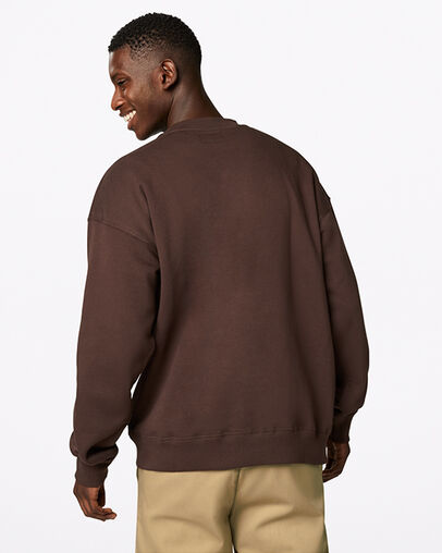 Wordmark Mock Neck Crew Earth, Back View