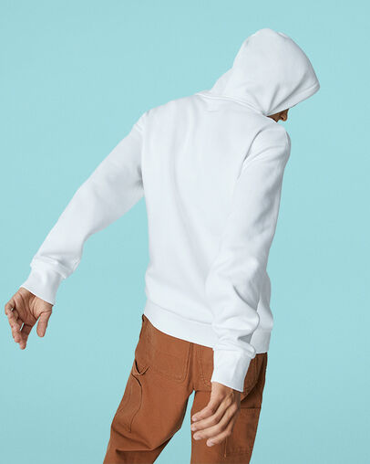 Mountain Club Patch Pullover Hoodie White