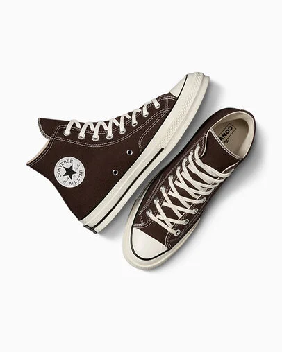 Chuck 70 Canvas Dark Root Brown/Egret/Black, Angled View