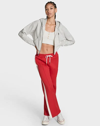 Retro Chuck Taylor Full-Zip Hoodie Lt Grey Heather, Front View