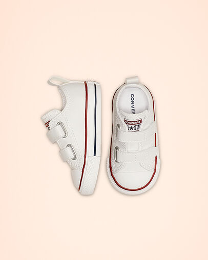 Chuck Taylor All Star Hook and Loop Leather Low Top White