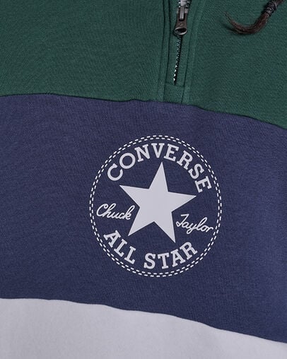 Retro Stripe Relaxed Quarter-Zip Sweatshirt Branch Out Green Multi