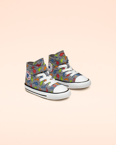 Dinoverse Hook and Loop Chuck Taylor All Star Cool Grey/Black/White