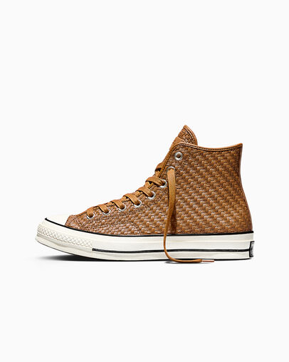 Chuck 70 Woven Leather Warm Tan/Egret/Black, Inner Side View