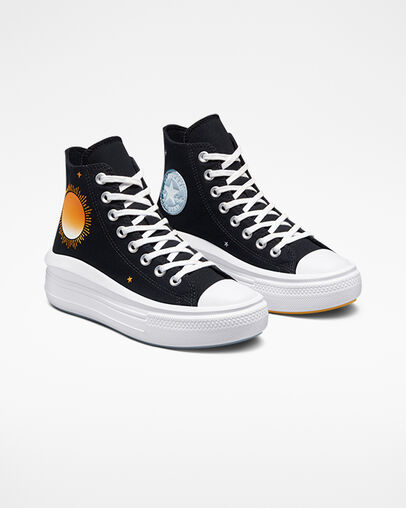 Chuck Taylor All Star Move Platform Celestial Black/Thriftshop Yellow, Angled View