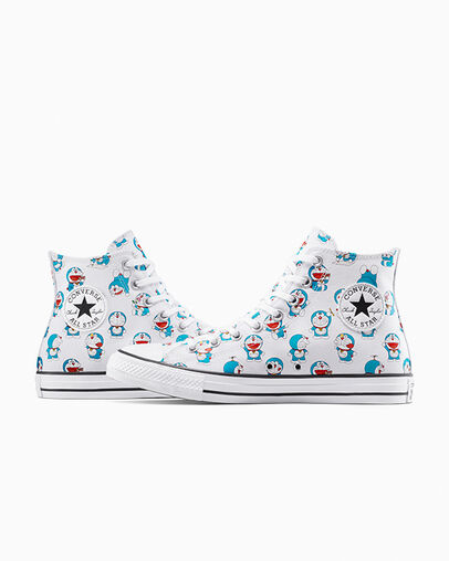 Doraemon・Converse Chuck Taylor All Star White/Hawaiian Gold/Flamingo, Detail Angle View