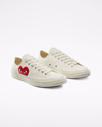 Converse x Comme des Gar&ccedil;ons PLAY Chuck 70 Milk/White/High Risk Red