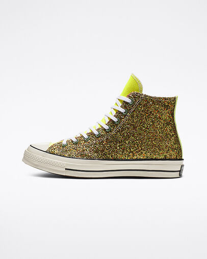 Converse x JW Anderson Glitter Chuck 70 High Top Gold/Silver/Egret