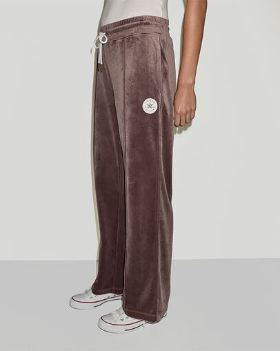 Chuck Taylor Patch Velour Relaxed Track Pant Pot Hole Plum, Back View