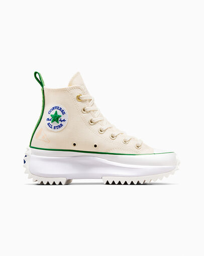 Run Star Hike Platform Camp Converse Egret/White/Green, Outer Side View