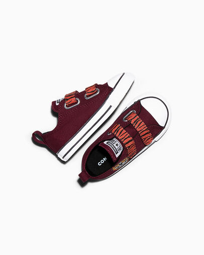 Chuck Taylor All Star Tigers Easy On Deep Bordeaux/Gold Palm/White, Angled View