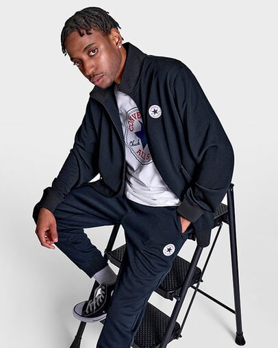 Retro Track Jacket Black, Detail View