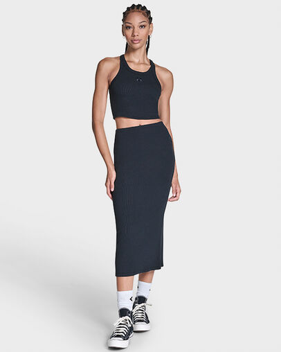 Box Star Cropped Tank Converse Black, Detail View