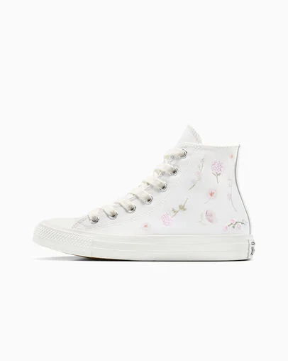 Chuck Taylor All Star Embroidered Flowers Vintage White/Egret/Silver, Inner Side View