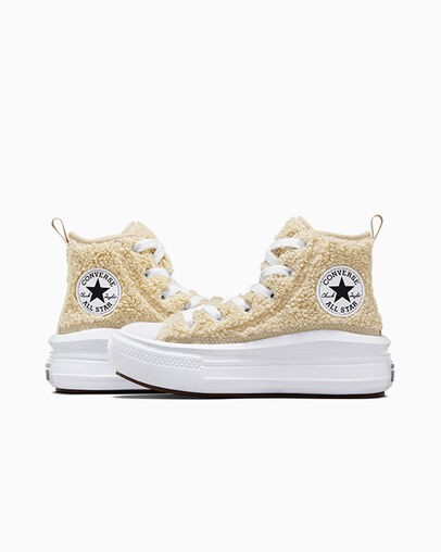 Chuck Taylor All Star Move Platform Sherpa Beach Stone/White/Black, Detail Angle View