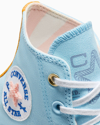 Chuck Taylor All Star Lift Platform Camp Converse True Sky/White/Yellow, Detail Angle View