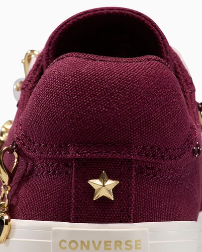Chuck Taylor All Star Dainty Lucky Charms Deep Bordeaux/Egret/Gold, On Foot Shot 2