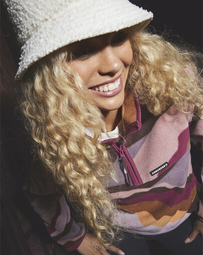 Reversible Sherpa Bucket Hat Converse Egret/Beach Stone, Detail View