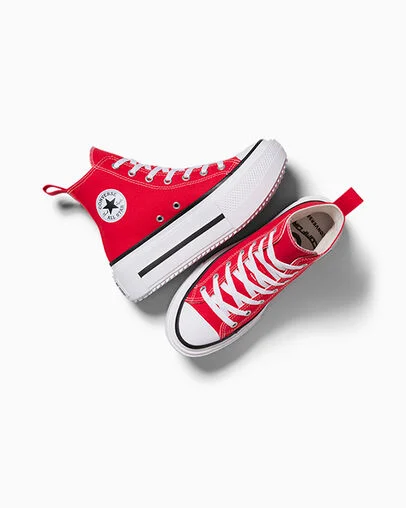 Chuck Taylor All Star Lift Double Stack Platform Canvas Red/White/Black, Angled View