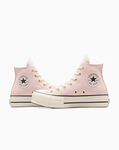 Chuck Taylor All Star Lift Platform Suede Pale Petal/Natural Ivory/Black, Detail Angle View