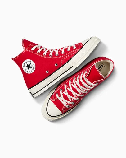 Chuck 70 Canvas Enamel Red/Egret/Black, Angled View