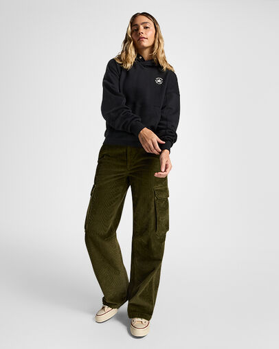 Polar Fleece Oversized Hoodie Converse Black, Back View