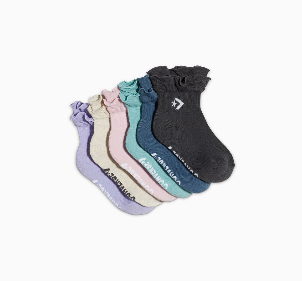 6-Pack Ruffle Ankle Socks Dark Matter