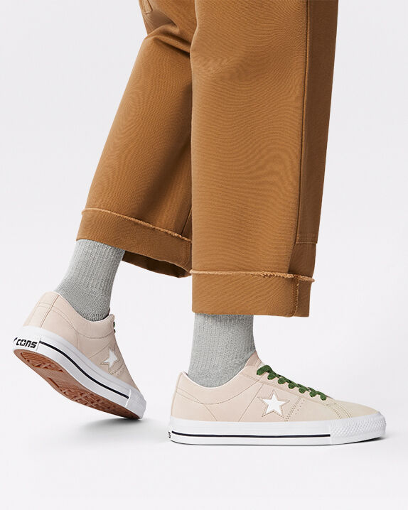 brown suede converse one star