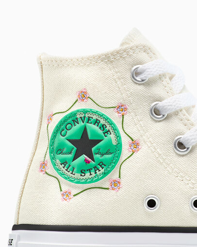 Chuck Taylor All Star Lily Pad Egret/White/Black, Detail Angle View