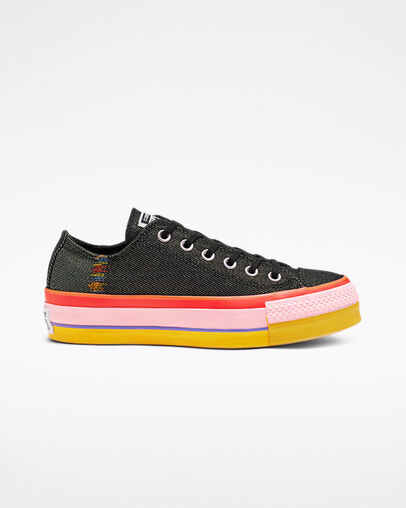 Chuck Taylor All Star Rainbow Platform Low Top Black/White/Coastal Pink