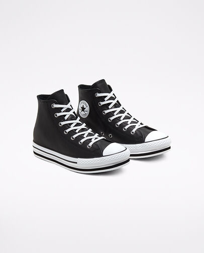 Leather Chuck Taylor All Star Platform Black/White/Black